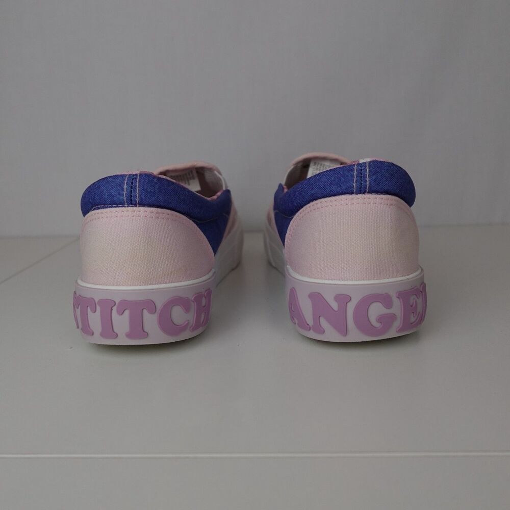 Disney Stitch & Angel Slip on Shoes Women Sz 6.5 Pink Blue Canvas Lilo & Stitch - Picture 6 of 14